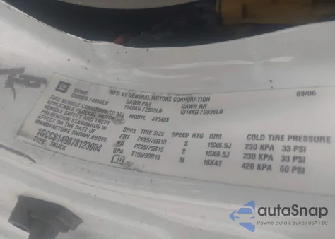 2007 Chevrolet Colorado Ls z USA, uszkodzony, nr VIN 1GCCS149878123904